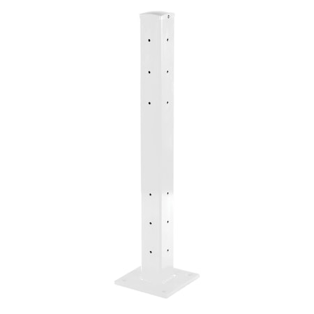 Vestil Rigid Tube Post 42 In Bolt-On Style White GR-F3R-BO-TP42-WT